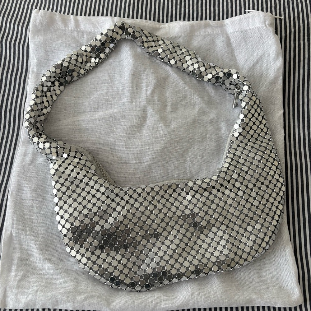 Zara Silver Mesh Bag